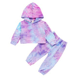 Kid Baby Girl Tie-Dyed Long Sleeve Outfits Set 2 Pcs
