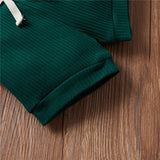 Baby Unisex Summer Ribbed Solid Color Shorts 2 Pcs Sets