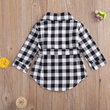 Toddler Baby Girl Long Sleeve Button Red Plaid Shirt