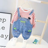 Baby Girls Boy Clothing Sets Striped Jeans 2Pcs Outfit 1-4 Years
