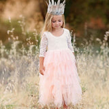Girl Dress Lace Flower Wedding Princess Party Pageant Dresses 2-8Y