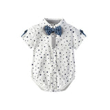 Baby Boy Gentleman Fashion Bodysuit+Belt Pant+Tie Kids Boys Clothes Set - honeylives