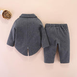 Kid Baby Boy Tuxedo Spring Cotton Suit 3 Pcs Sets