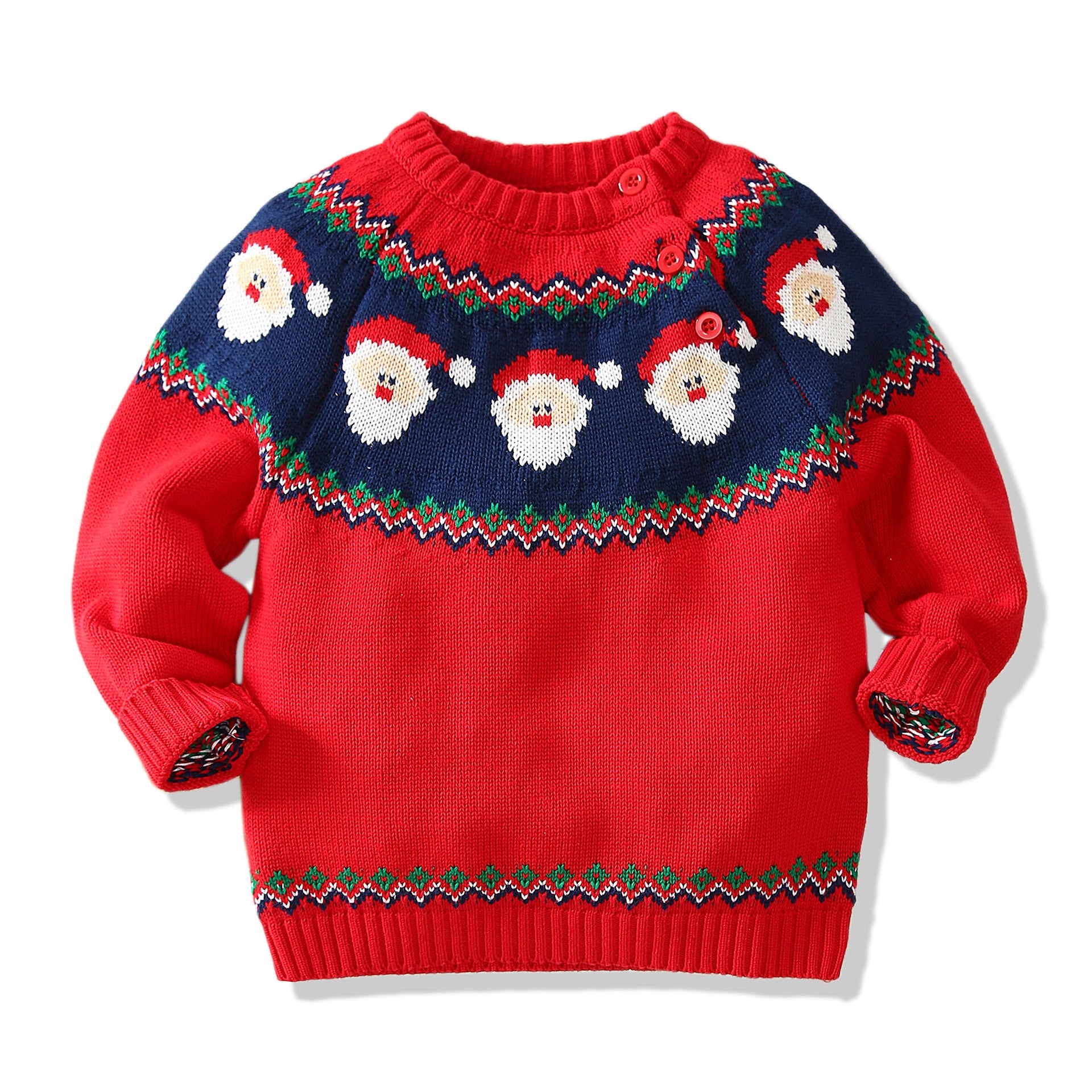 Kid Baby Boy Girl Warm Long Sleeve Autumn Red Christmas Sweaters