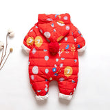 Girls Winter Thick Warm Snowsuit Infant Snow Wear Overalls Rompers