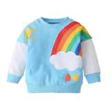 Kid Girl Rainbow Sweatshirt Autumn Winter Blouse Cardigan Tassel