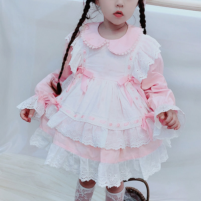 Baby Girl Spanish Princess  Lolita Birthday Christening Boutique Party Dresses 1-7 Years