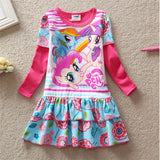 Baby Girls  Long Sleeve Dress Cartoon Pony Flower Dress