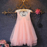 Baby Kid Girls Flower Princess Party Pearl Lace Tutu Dresses