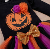 0-18M Baby Girls Halloween Long Sleeve Letter Printed Set  3 Pcs