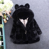Baby Girls Boys Fashion Coats Artificial Fur Warm Hooded Jacket 1-7Y