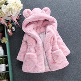 Baby Girls Boys Fashion Coats Artificial Fur Warm Hooded Jacket 1-7Y