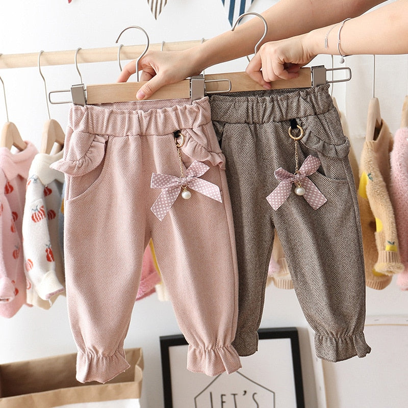 Baby Girls Autumn Casual Trousers Plaid Fashion Toddler Pants