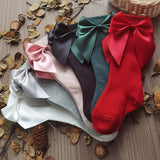 Kid Baby Girls Autumn Big Bow Knee High Long Soft Cute Sock