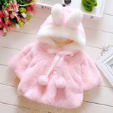 Baby Girls Winter Jackets Warm Fur Fleece Coat Jacket Hooded Outerwear