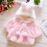 Baby Girls Winter Jackets Warm Fur Fleece Coat Jacket Hooded Outerwear