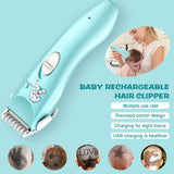 Baby Hair Cutter Electric Clipper Flexible Low Noise Strong Power Waterproof Haircut Trimmer - honeylives