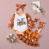 0-18M Baby Girl Halloween Printed Long Sleeve 2 Pcs Sets