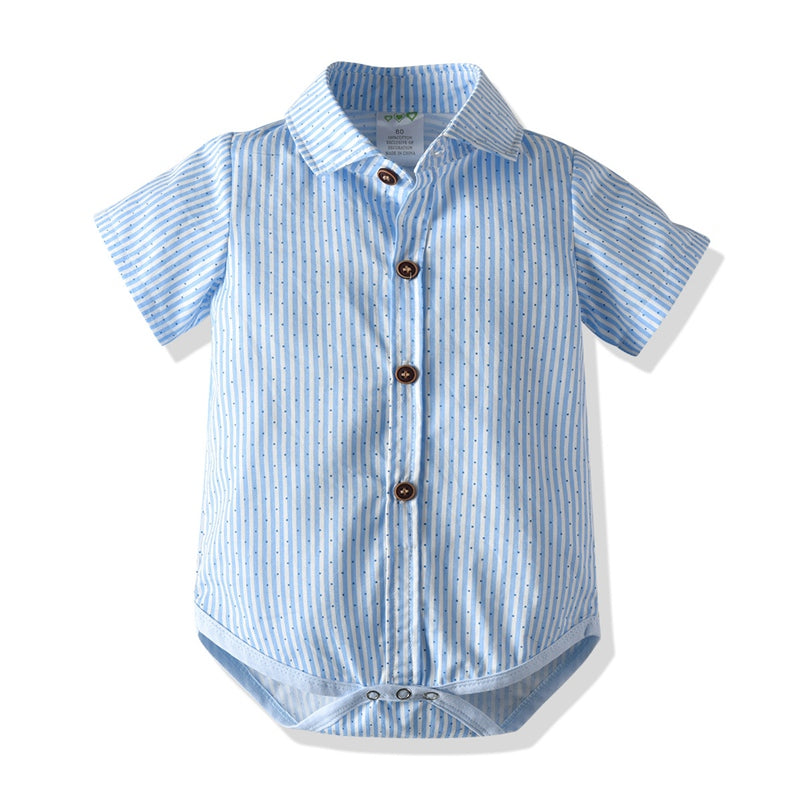 Baby Boy Gentleman Formal Baptism Birthday T-Shirt+Belt Pants Outfits - honeylives