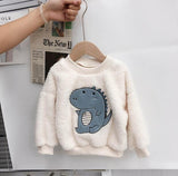 Boys Girls Winter Dinosaur Embroidered Sweater