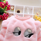 Baby Girl Autumn Winter Suit Smiley Cartoon Thickening Casual Sports 2 Pcs