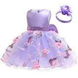 Kid Baby Girl Birthday Party Flower Big Bow Gauze Princess Dresses