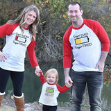 Battery Printed Dad Mom Daughter Son T-Shirts Family Matching Christmas Tops