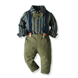 Striped Overalls Sets Outfits 2pcs Baby Boy Suits