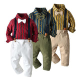 Striped Overalls Sets Outfits 2pcs Baby Boy Suits