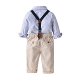 Boys Suit Sets Sky Blue Striped  Outfits 3Pcs