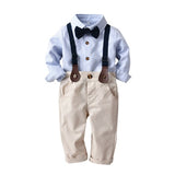 Boys Suit Sets Sky Blue Striped  Outfits 3Pcs