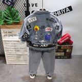 Fashion Kids Baby Boys Sets Denim 3 Pcs for  2-7years