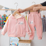 Kid Baby Girl Sportswear Thicken Casual Warm Cotton Sets 2Pcs