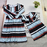 Family Matching Mother Daughter Autumn Ruffle Sleeve Loose Dress