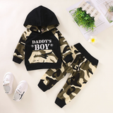 Boy Casual Camouflage Long Sleeve Hooded Trendy Suits 2 Pcs Set