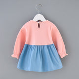 Baby Girl Outfit Bowknot Stitching Suspenders Sweet Dress 2 Pcs 1-4Y