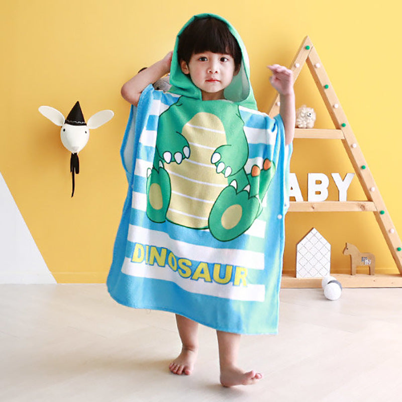 Kid Baby Hooded Cloak Beach Bath Towel Robes Cloak Microfiber Pajamas