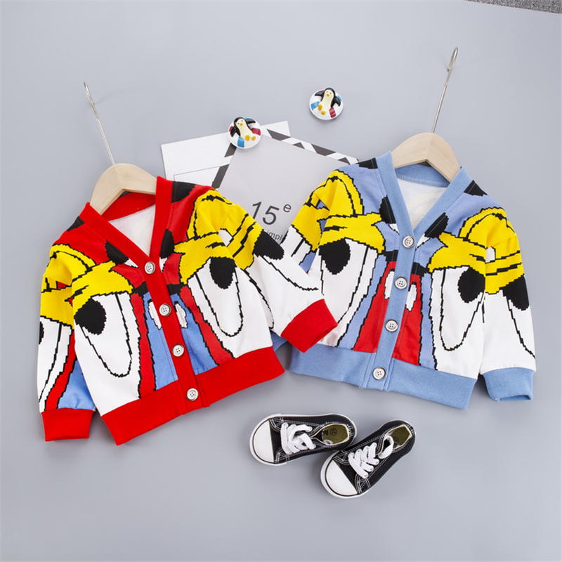 Kids Boy Girl Autumn Baby Coat Cardigan Striped Solid Print Casual Outerwear