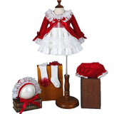 Spanish Girl Princess Tutu Dress Lolita Christmas Birthday Costume 1-6 Years