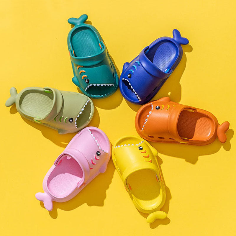 Kid Baby Sandals Cartoon Shark Summer Soft Sole Shoes Anti-Slip Slippers