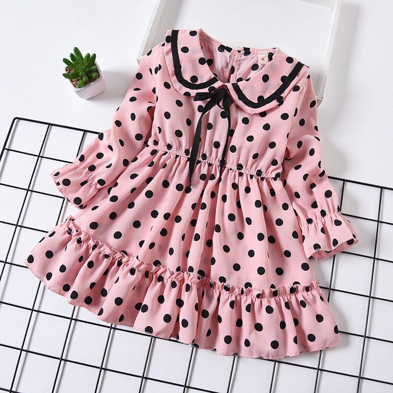 Baby Girls Dress Long Sleeve Cute Print Casual Autumn Dresses 1-4 Years