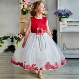 Kids Girl Birthday Party Flowers Princess Ball Gown Dress