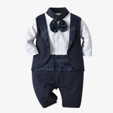 Baby Boy Suit British Style Black Climbing Trendy Rompers