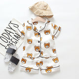 Baby Boy Girl Summer Sleepwear Cartoon Printed Pajamas 2 Pcs