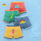 Kids Boy Cute Cartoon Print Underwear Train Car Print Comfortable Shorts 4 Pieces/lot