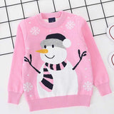 Boys Girls Sweater Christmas Autumn Winter Red Snowman Pullover 1-6 Years