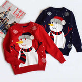 Boys Girls Sweater Christmas Autumn Winter Red Snowman Pullover 1-6 Years