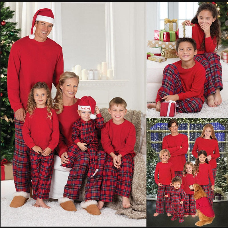 Christmas Family Matching Pajamas Red Nightwear Family Look