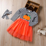 Girl Kids Winter Dress Cotton Boutique Halloween Pumpkin Tulle Dress
