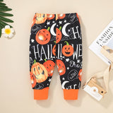 0-18M Halloween Toddler Baby Pumpkin Printed Sets 3 Pcs